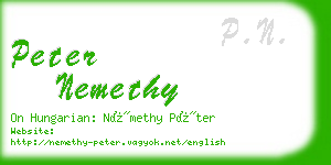 peter nemethy business card